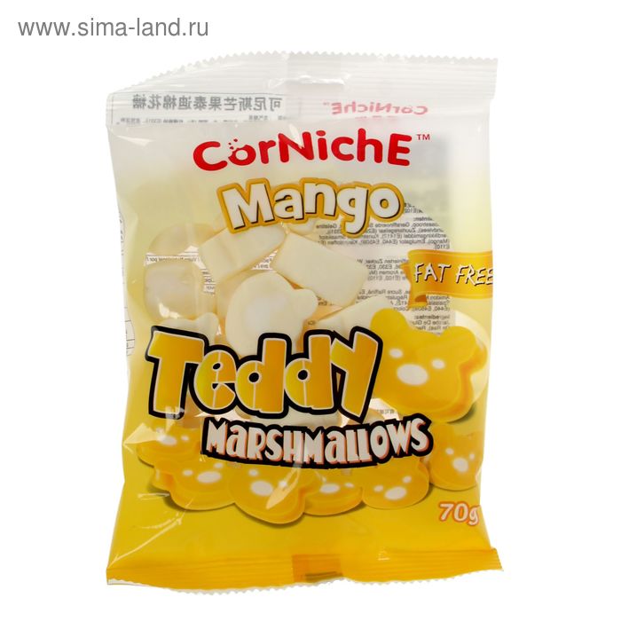Воздушный зефир Marshmallow CorNiche "Тедди" манго, 70 г - Фото 1