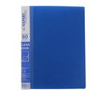 Папка с 80 прозрачными вкладышами А4, 800мкм EC Premier, торцевой карман, текстура ID, синяя - Фото 1