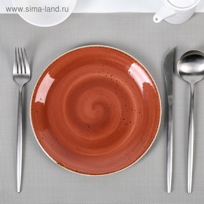 Тарелка мелкая «Крафт», 20,2 см, цвет терракот - Фото 1