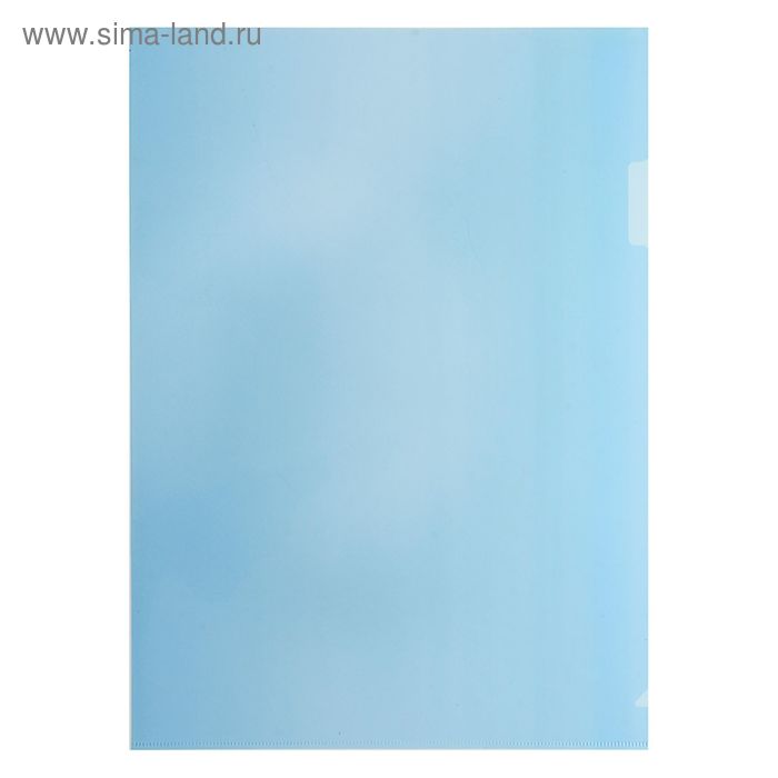 Папка-уголок А4 120мкм, синяя - Фото 1