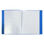 Папка с 10 прозрачными вкладышами А4, 550мкм EC Premier, торцевой карман, текстура ID, синяя - Фото 2