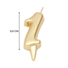 Свеча для торта «Цифра 1», золотая, 5.5 см - Фото 2