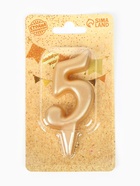 Свеча для торта «Цифра 5», золотая, 5.5 см 1623647