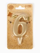 Свеча для торта «Цифра 6», золотая, 5.5 см - Фото 6
