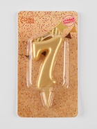 Свеча для торта «Цифра 7», золотая, 5.5 см - Фото 5