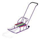 Санки «Кирюша-7К» с толкателем, с колёсиками, цвет фиолетовый - Фото 1