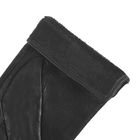 Перчатки женские, комбинированные, матовые, размер 7, чёрные - Фото 2