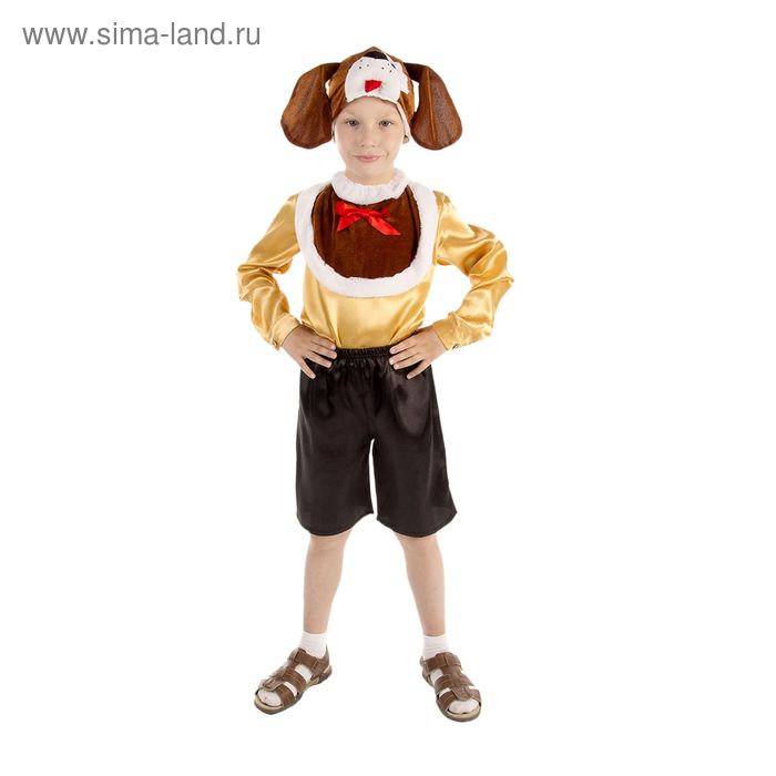 Карнавальный костюм "Пёсик", рубашка, шорты, манишка, шапка, р-р 56, рост 98-104 см - Фото 1