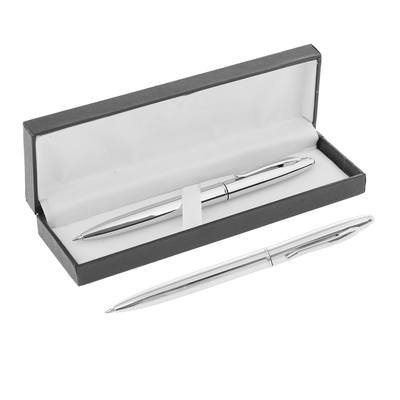 Ручка подарочная, шариковая, автоматическая «Джокер», в кожзам футляре, серебристый