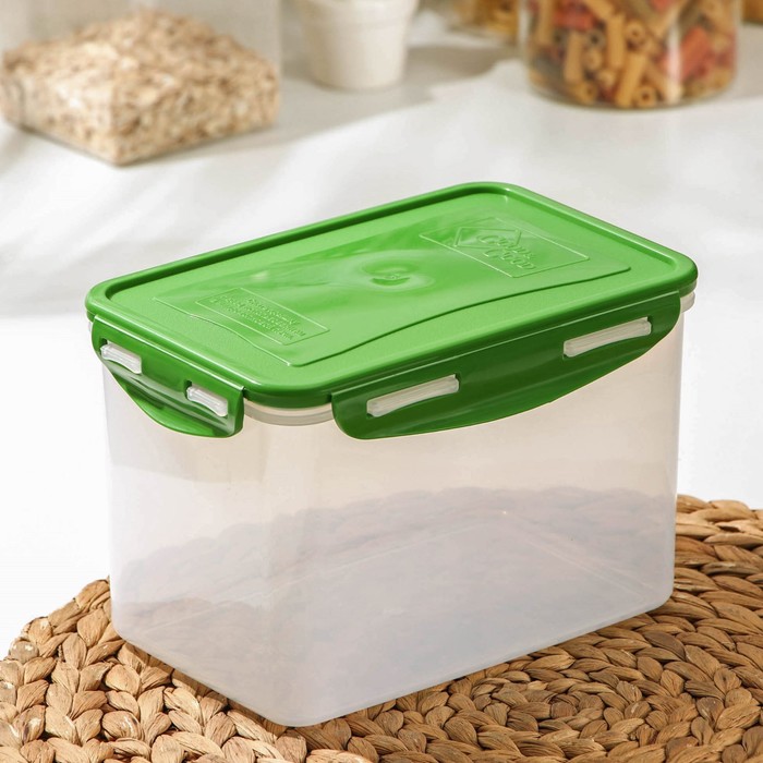 Контейнер пищевых Good & Good, с герметичной крышкой , 2,2 л, цвет прозрачный, крышка МИКС - Фото 1