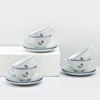 Чайный сервиз на 6 персон «Рококо. Гуси», 12 предметов: чашка 220 мл, блюдце d=15,5 см - фото 4561648
