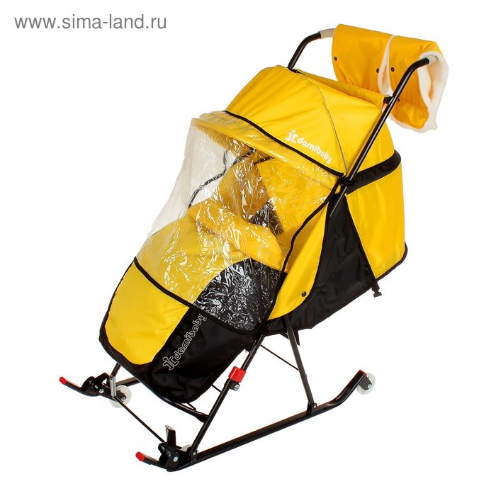 Санки детские прогулочные модели, цвет жёлтый