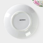 Чайная пара Доляна «Томная роза», 2 предмета: чашка 250 мл, блюдце d=14 см, керамика, белая - Фото 5