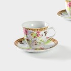Сервиз чайный керамический Доляна «Садовый дворик», 4 предмета: 2 чашки 200 мл, 2 блюдца d=14 см - фото 4178534