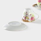 Сервиз чайный керамический Доляна «Садовый дворик», 4 предмета: 2 чашки 200 мл, 2 блюдца d=14 см - фото 4178537