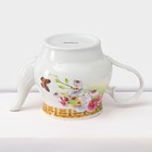 Набор чайный керамический на металлической подставке Доляна «Садовый дворик», 13 предметов: 6 чашек 200 мл, 6 блюдец d=14.1 см, чайник 1 л ㅤ - Фото 5