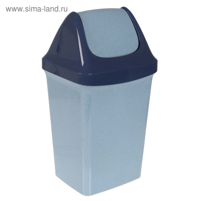 Контейнер для мусора 9 л "СВИНГ", цвет голубой мрамор - Фото 1