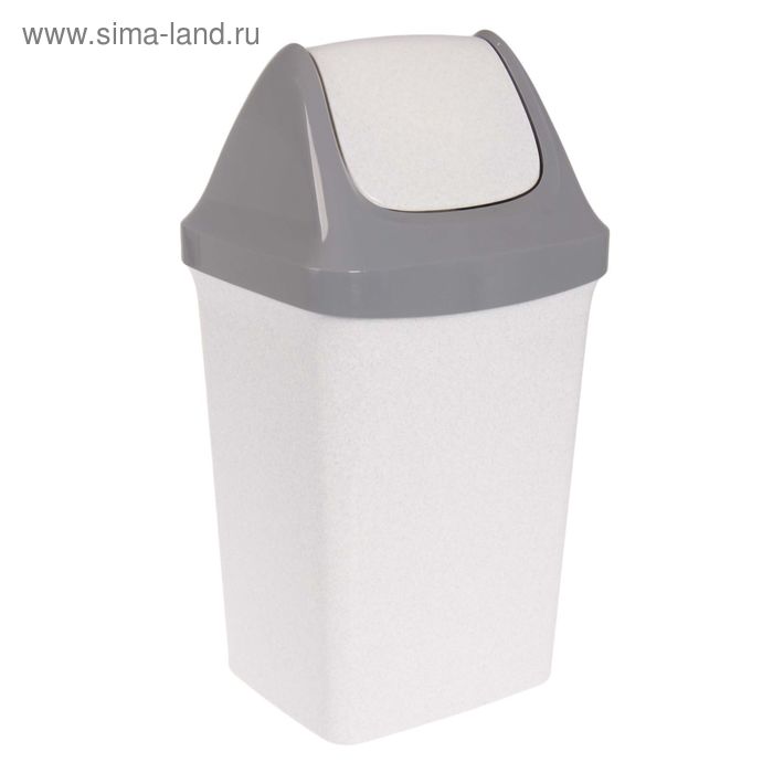 Контейнер для мусора 25 л "Свинг", цвет мраморный - Фото 1