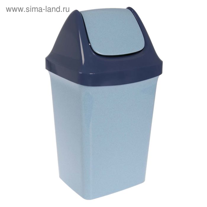 Контейнер для мусора 25 л "СВИНГ", цвет голубой мрамор - Фото 1