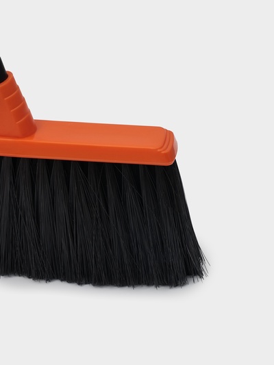 Щётка для пола с совком «Ленивка», 19,5×25×90 см, оранжевая