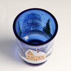 Подсвечник стекло ручная роспись "Домики" синий 7,5х7,5х10 см - Фото 5