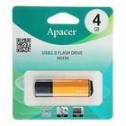 Флешка Apacer AH330, 4 Гб, USB2.0, чт до 25 Мб/с, зап до 15 Мб/с, оранжевая - Фото 3