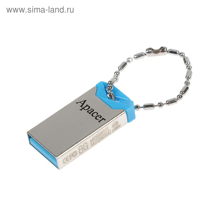 Флешка Apacer 8GB AH111, чт до 25 Мб/с, зап до 15 Мб/с, голубая - Фото 1