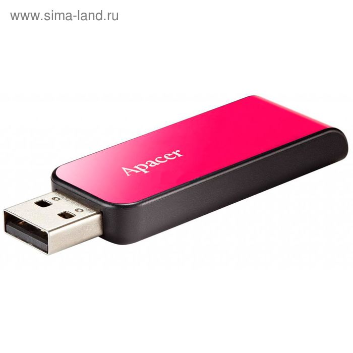 Флешка Apacer AH334, 32 Гб, USB2.0, чт до 25 Мб/с, зап до 15 Мб/с, розовая - Фото 1