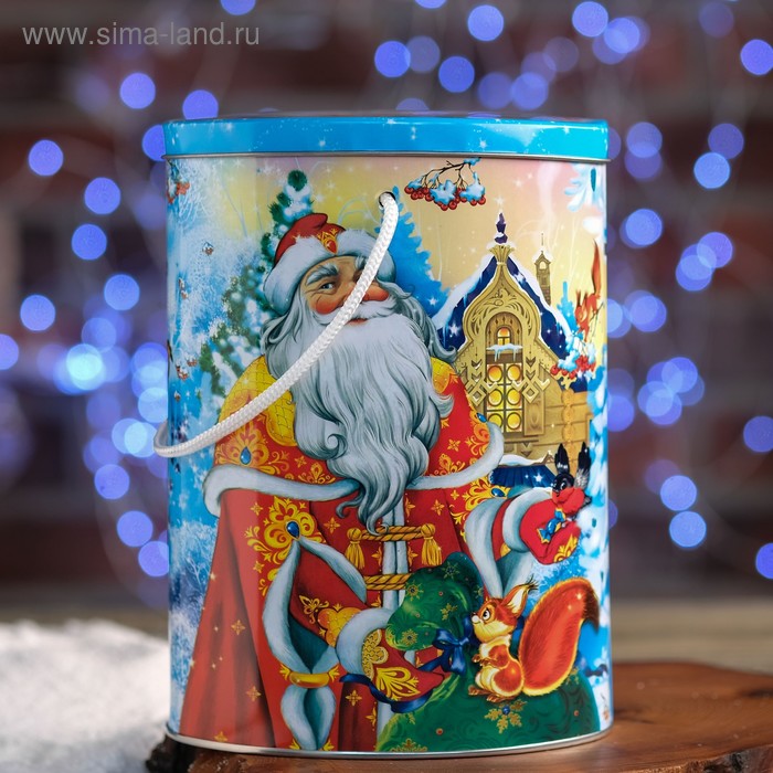Подарочная коробка "В гостях у Деда Мороза", овал, 16 х 11 х 22,1 см - Фото 1