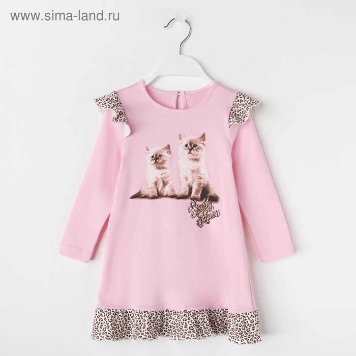 Платье для девочки "Забавные котята", рост 86 см (48), цвет розовый (арт. ДПД955067_М) - Фото 1