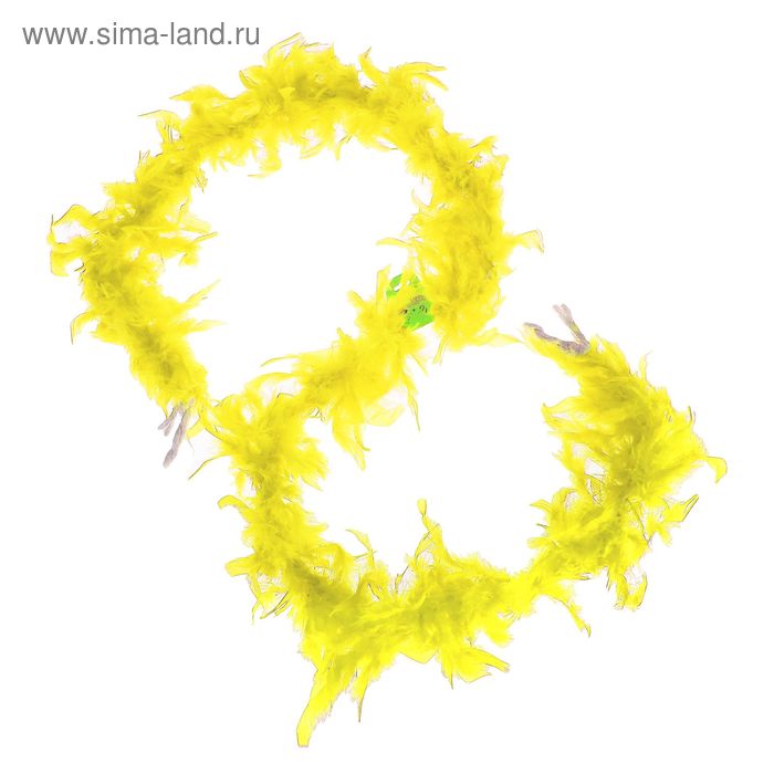 Карнавальный шарф-перо 180 см, 60 грамм, цвет желтый - Фото 1