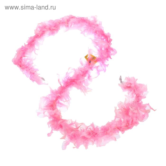 Карнавальный шарф-перо 180 см, 60 грамм, цвет розовый - Фото 1