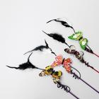 Дразнилка "Бабочка" с перьями, микс цветов - фото 8292216