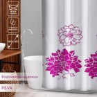 Штора для ванной Доляна «Пионы», 180×180 см, PEVA - Фото 1