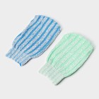 Мочалка - варежка для тела массажная Доляна, 19×11 см, жёсткая, МИКС - Фото 5