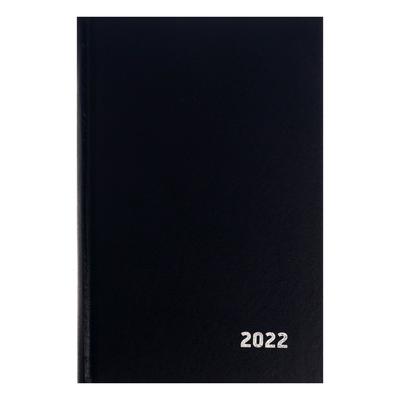 Ежедневник датированный 2022 г, А5, 168 листов, обложка бумвинил, чёрный