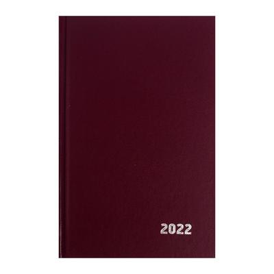 Ежедневник датированный 2022 г, А5, 168 листов, обложка бумвинил, бордовый