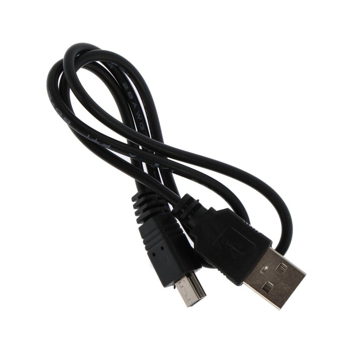 Кабель LuazON, miniUSB - USB, 1 А, 0.5 м, только для зарядки, чёрный - фото 1899502783