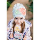 Детский набор Collorista "Цветок" шапка р-р 54, 100% хб, кошелек 9,5х12 см текстиль - Фото 7