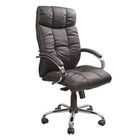 Кресло руководителя Astoria T2 Steel Chrome PU01 черный, ЭкоКожа - Фото 1