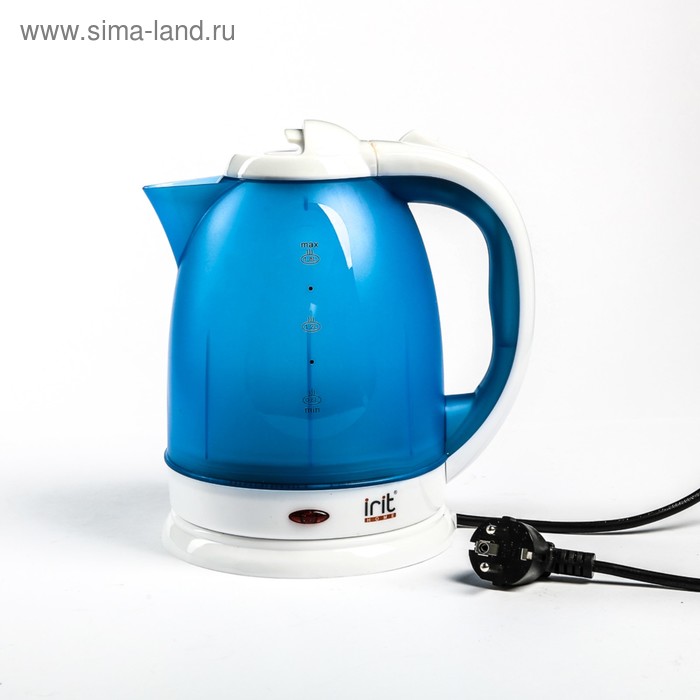 Чайник электрический Irit IR-1231, пластик, 1.8 л, 1500 Вт, бело-голубой - Фото 1