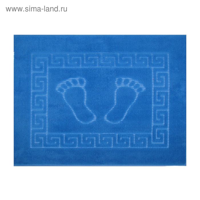 Коврик для ног прорезиненный, размер 50х70 см, цвет голубой, нано-микрофибра - Фото 1