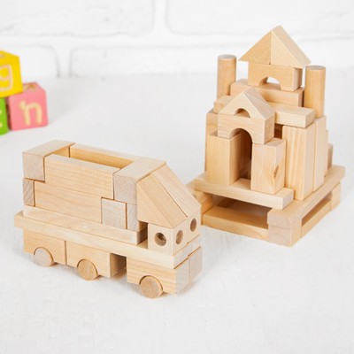 Конструктор деревянный «Строительный набор №3», 90 деталей