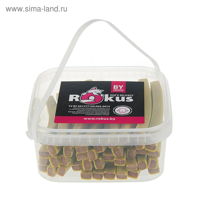 Лакомство ROKUS Beauty and Fresh Breath для чистки зубов, для собак, банка 15,5 см - Фото 1