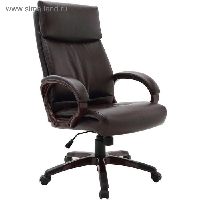 Кресло для руководителя EChair 628 TR, Коричневое (рециклированная кожа/пластик) - Фото 1