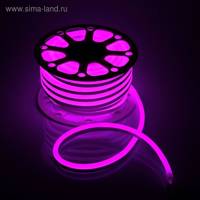 Гибкий неон, 15x25 мм, 25 м, LED/м-120-SMD2835-220V, РОЗОВЫЙ - Фото 1