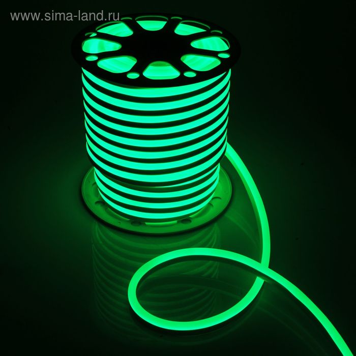 Гибкий неон, 15x25 мм, 50 м, LED/м-120-SMD2835-220V, ЗЕЛЕНЫЙ - Фото 1