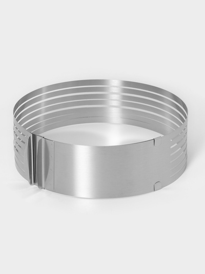 Форма для выкладки и выпечки с регулировкой размера, d=25-30 см, серебристая