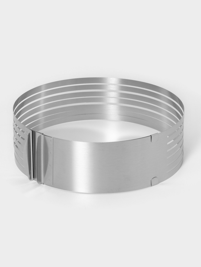 Форма для выкладки и выпечки с регулировкой размера, d=25-30 см, серебристая - Фото 1