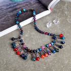 Колье льдинки «Агат разноцветный с хрусталём», 40 см - Фото 1